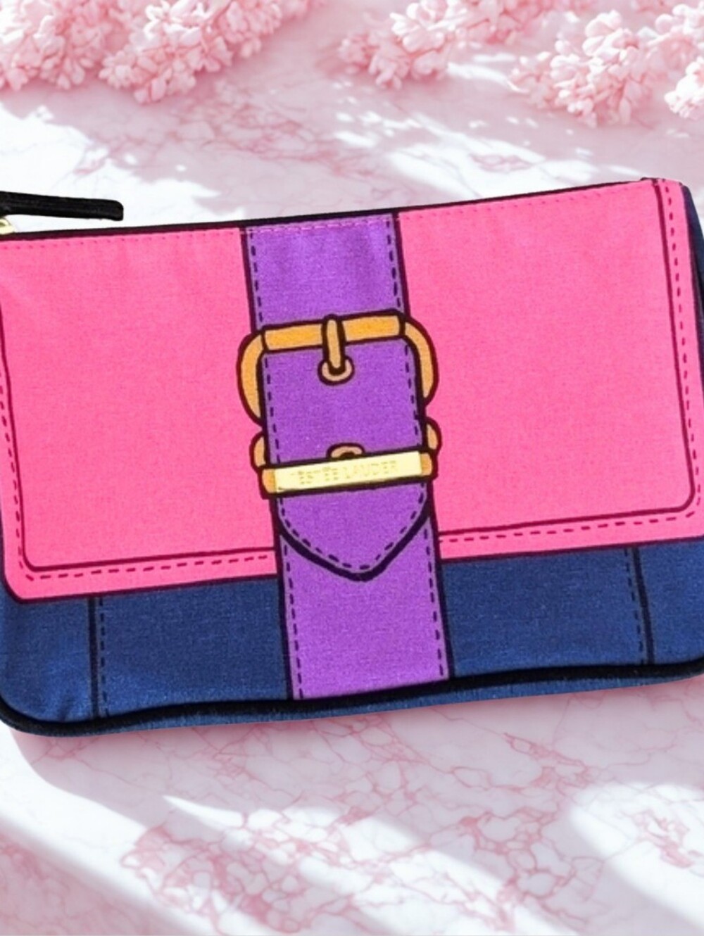 Estee Lauder Makeup Bag 💖 Pink & Blue Cosmetic Pouch | Travel Organizer